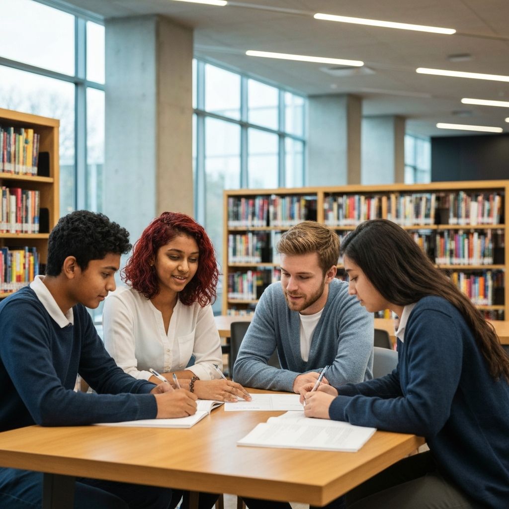 Students collaborating on their college prep journey